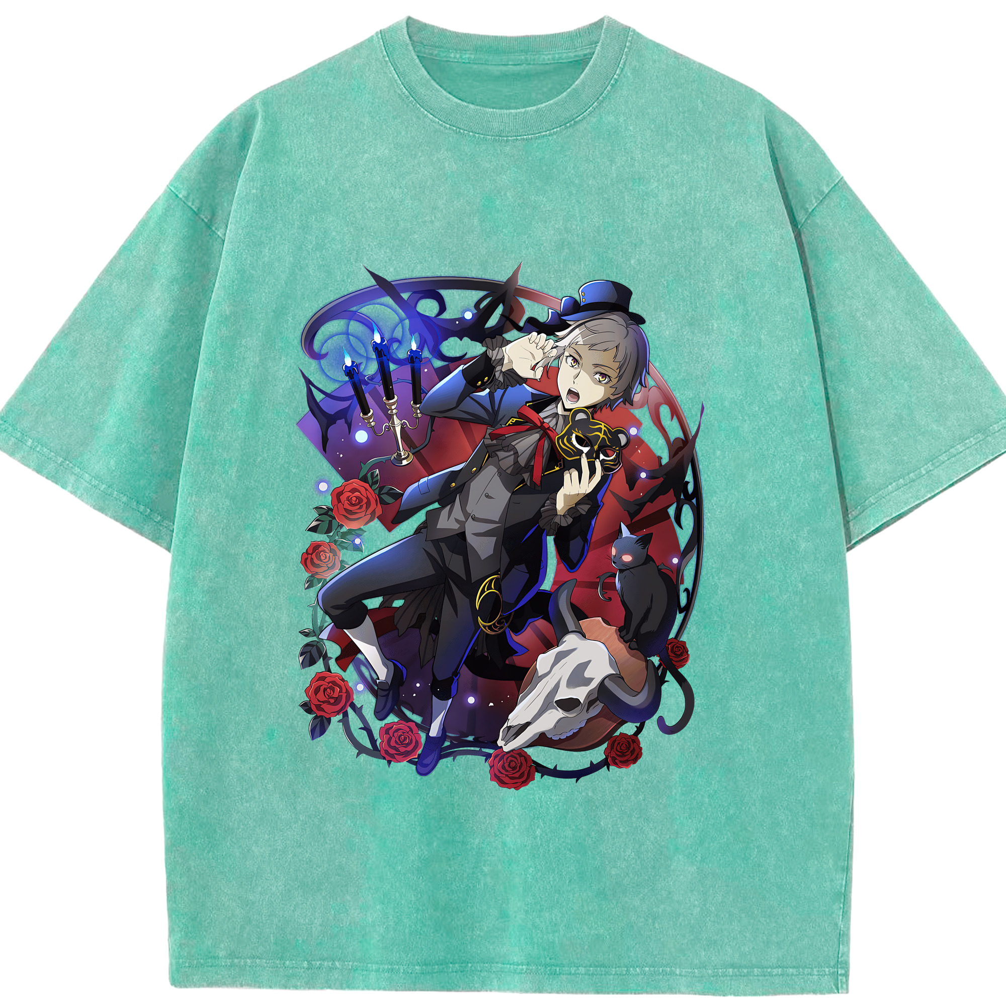（画像用） 文豪ストレイドッグス Bungo Stray Dogs 綿100% ヴィンテージ風 半袖Tシャツ（フロントプリント）
